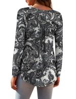 a.Jesdani Womens Plus Size Long Sleeve Tops Tunic Tops Casual Floral Henley Shirts m-4x - Image 3