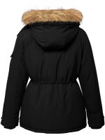 Wantdo Women's Plus Size Puffer Jacket Quilted Winter Coat Warm Hooded Winter Jacket Black 4X - Image 4