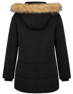 Soularge Women's Plus Size Hooded Winter Warm Casual Coat Outdoor (Black, 4X) - Image 2
