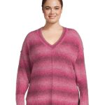 Terra & Sky Women's Plus Size V-Neck Sweater, Sizes 0X-4X
