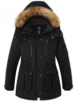 Wantdo Women's Plus Size Puffer Jacket Quilted Winter Coat Warm Hooded Winter Jacket Black 4X