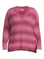 Terra & Sky Women's Plus Size V-Neck Sweater, Sizes 0X-4X - Image 5