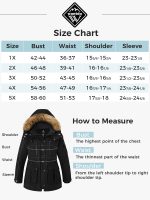 Wantdo Women's Plus Size Puffer Jacket Quilted Winter Coat Warm Hooded Winter Jacket Black 4X - Image 8
